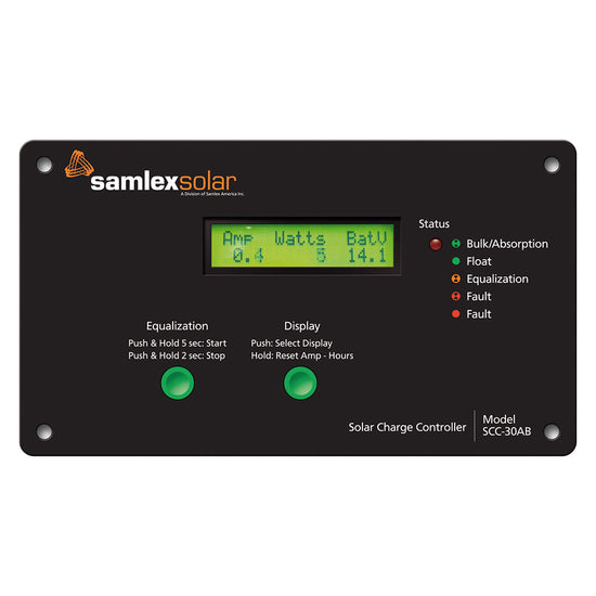 Samlex Flush Mount Solar Charge Controller w/LCD Display - 30A [SCC-30AB] - Premium Solar Panels from Samlex America - Just $144.40! 