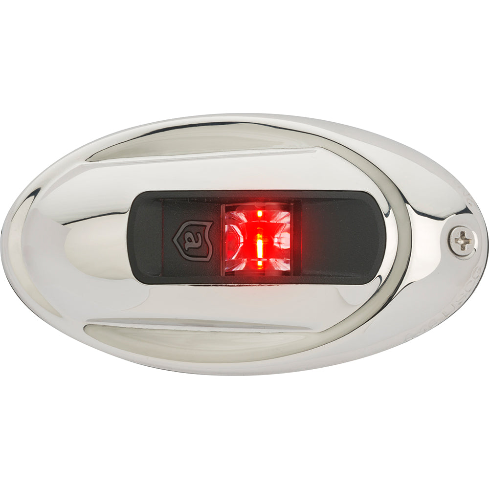 Attwood LightArmor Vertical Surface Mount Navigation Light - Oval - Port (red) - Stainless Steel - 2NM [NV4012SSR-7] - Premium Navigation Lights from Attwood Marine - Just $41.99! 