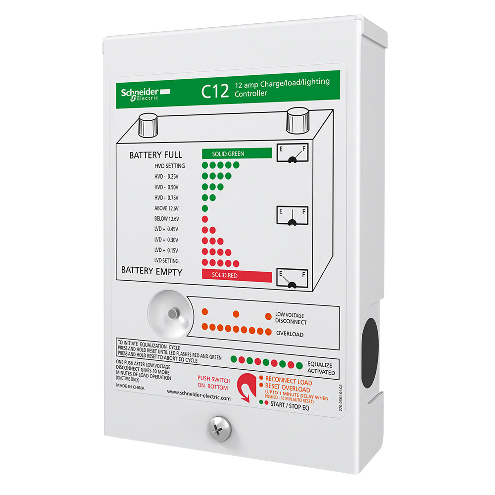 Xantrex C-Series Solar Charge Controller - 12 Amps [C12] - Premium Electrical Panels from Xantrex - Just $101.99! 