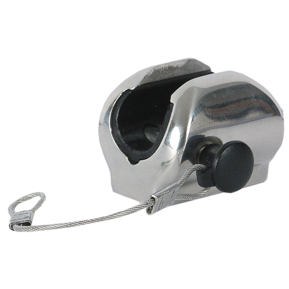 TACO Flat Deck Hinge w/Pin  Lanyard - Fits 7/8" Tube [F13-0241/244BN-1] - Premium Bimini Top Fittings from TACO Marine - Just $32.99! 