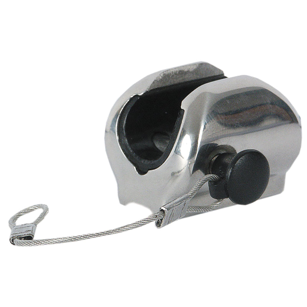 TACO Concave Deck Hinge w/Pin  Lanyard - Fits 7/8" Tube [F13-0242/244BN-1] - Premium Bimini Top Fittings from TACO Marine - Just $33.99! 