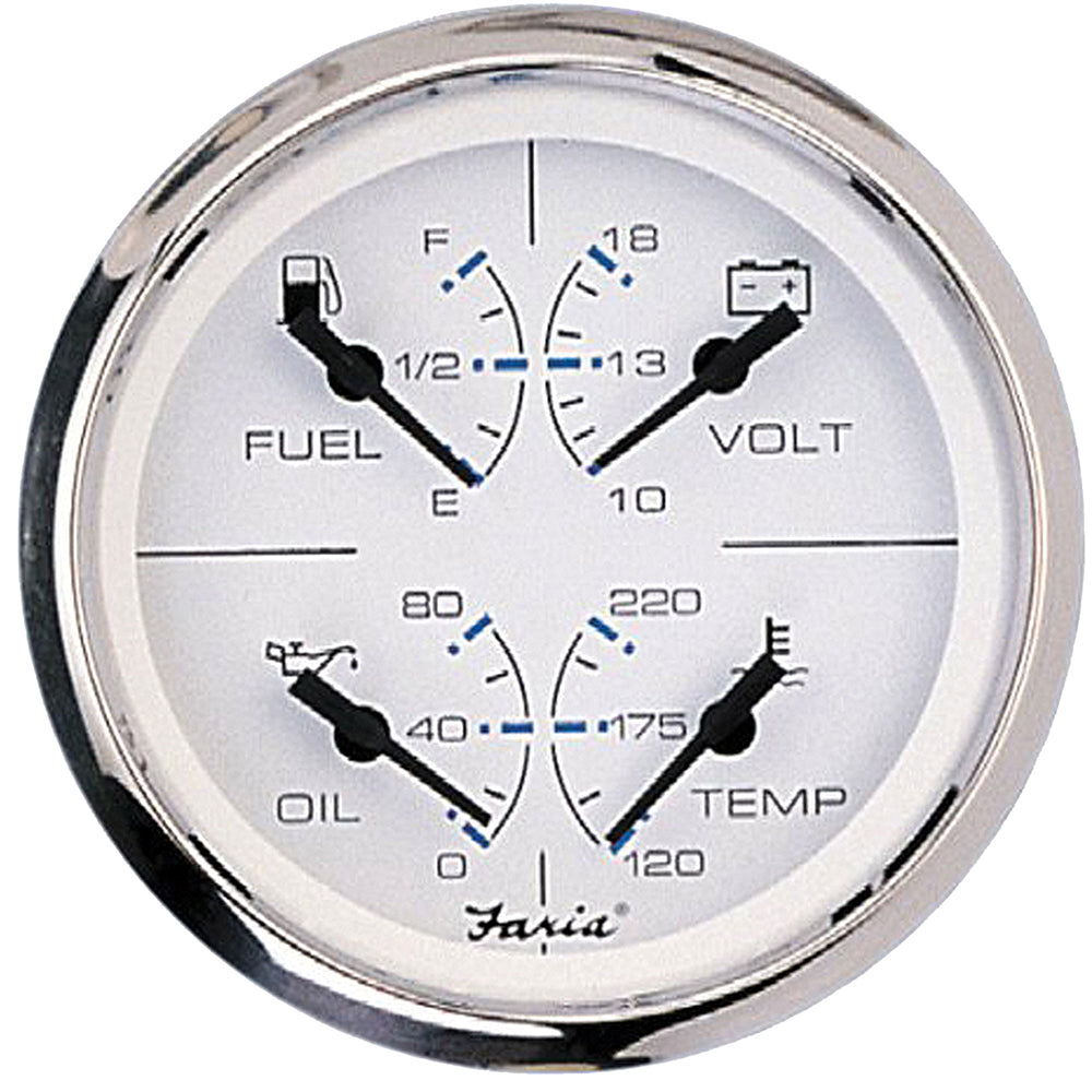 Faria Chesapeake White SS 4" Multifunction Gauge [33851] - Premium Gauges from Faria Beede Instruments - Just $116.99! 