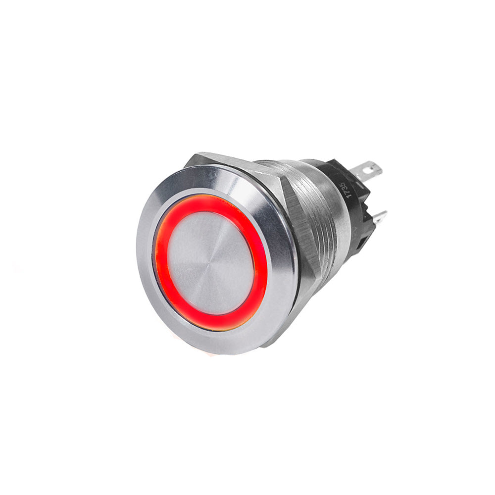 Blue Sea 4162 SS Push Button Switch - Off-On - Red - 10A [4162] - Premium Switches & Accessories from Blue Sea Systems - Just $22.99! 