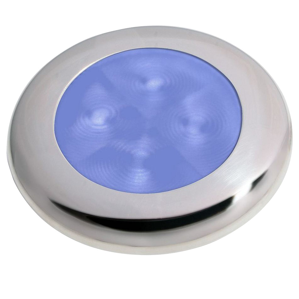 Hella Marine Polished Stainless Steel Rim LED Courtesy Lamp - Blue [980503221] - Premium Interior / Courtesy Light from Hella Marine - Just $34.99! 