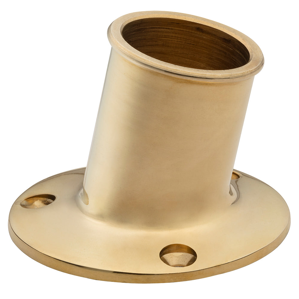 Whitecap Top-Mounted Flag Pole Socket - Polished Brass - 1-1/4" ID [S-5003B] - 1st Class Eligible, Boat Outfitting, Boat Outfitting | Accessories, Brand_Whitecap - Whitecap - Accessories