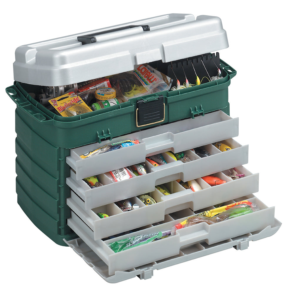 Plano 4-Drawer Tackle Box - Green Metallic/Silver [758005] - Brand_Plano, Hunting & Fishing, Hunting & Fishing | Tackle Storage, Outdoor, Outdoor | Tackle Storage, Paddlesports, Paddlesports | Tackle Storage - Plano - Tackle Storage