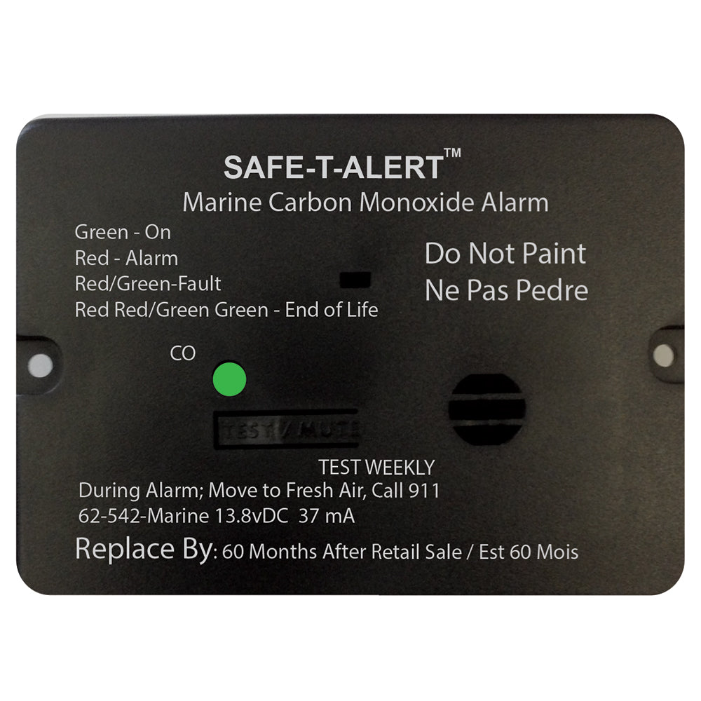 Safe-T-Alert 62 Series Carbon Monoxide Alarm w/Relay - 12V - 62-542-R-Marine - Flush Mount - Black [62-542-R-MARINE-BL] - Premium Fume Detectors from Safe-T-Alert - Just $64.99! 