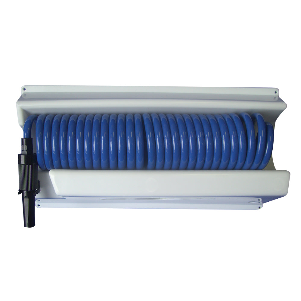 Whitecap 25 Blue Coiled Hose w/Mounting Case [P-0443] - Premium Washdown / Pressure Pumps from Whitecap - Just $89.99! 