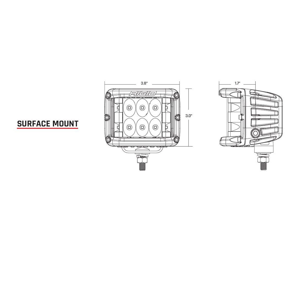 RIGID Industries D-SS Series PRO Spot Surface Mount - Pair - Black [262213] - Premium Flood/Spreader Lights from RIGID Industries - Just $389.99! 