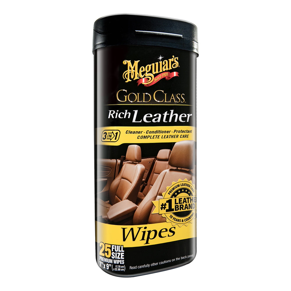 Meguiars Gold Class Rich Leather Cleaner  Conditioner Wipes [G10900] - 1st Class Eligible, Automotive/RV, Automotive/RV | Cleaning, Boat Outfitting, Boat Outfitting | Cleaning, Brand_Meguiar's - Meguiar's - Cleaning