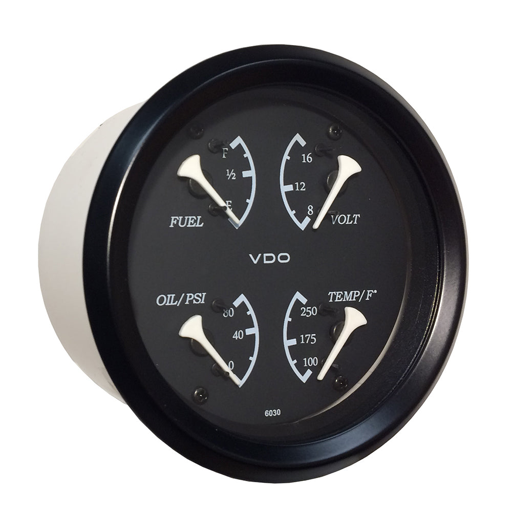 VDO Cockpit Marine 85mm (3-3/8") 4 in 1 Gauge - Black Dial/Bezel [110-11700] - Premium Gauges from VDO - Just $81.99! 