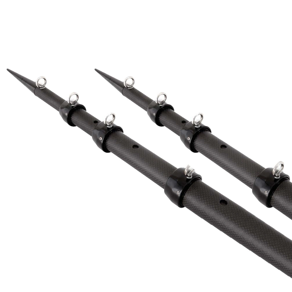 Tigress XD 3k Carbon Fiber Telescoping Outrigger Poles - 18 feet - Matte Black/ Black - Pair [88679] - Premium Outriggers from Tigress - Just $1666.99! 