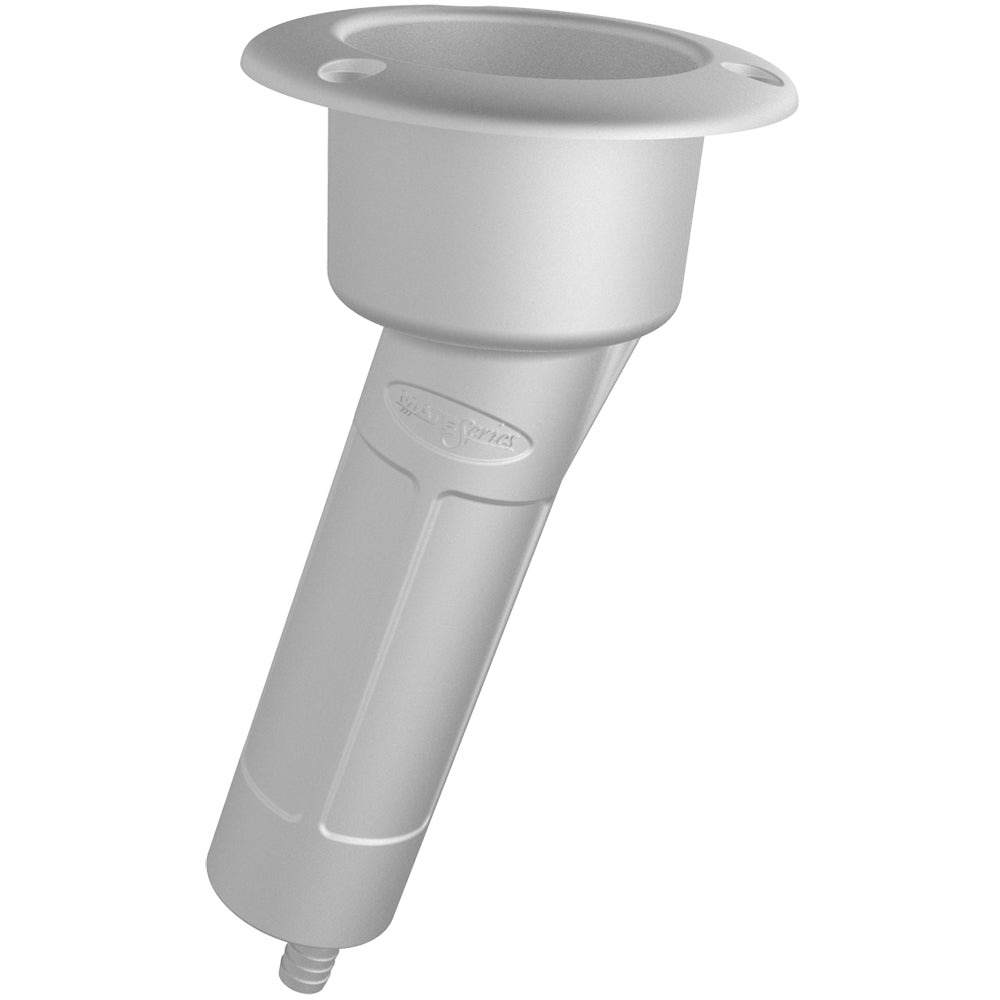 Mate Series Plastic 15 Rod  Cup Holder - Drain - Round Top - White [P1015DW] - Premium Rod Holders from Mate Series - Just $19.95! 