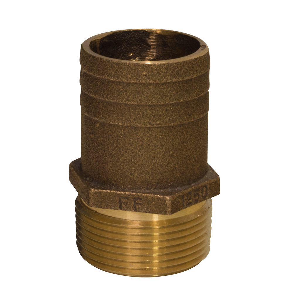 GROCO 3/4" NPT x 1" Bronze Full Flow Pipe to Hose Straight Fitting [FF-750] - Premium Fittings from GROCO - Just $9.99! Shop now at Boat Gear Depot