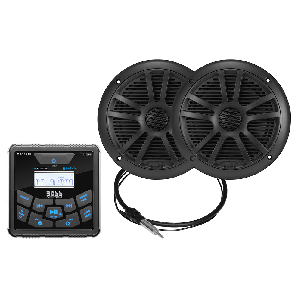 Boss Audio MCKGB450B.6 Marine Stereo  6.5" Speaker Kit - Black [MCKGB450B.6] - Premium Stereos from Boss Audio - Just $171.99! 