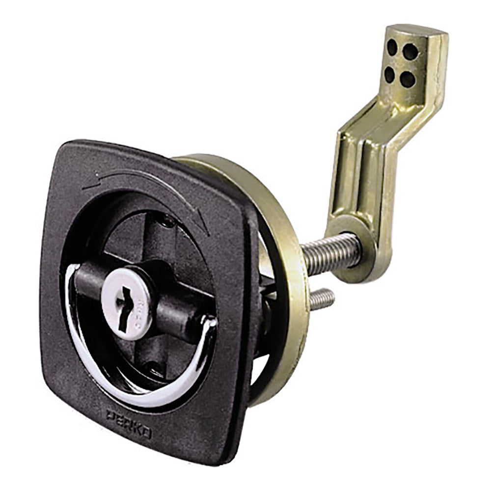 Perko Black Flush Lock - 2.5" x 2.5" w/Offset Cam Bar  Flexible Polymer Strike [0931DP1BLK] - Premium Latches from Perko - Just $47.99! 