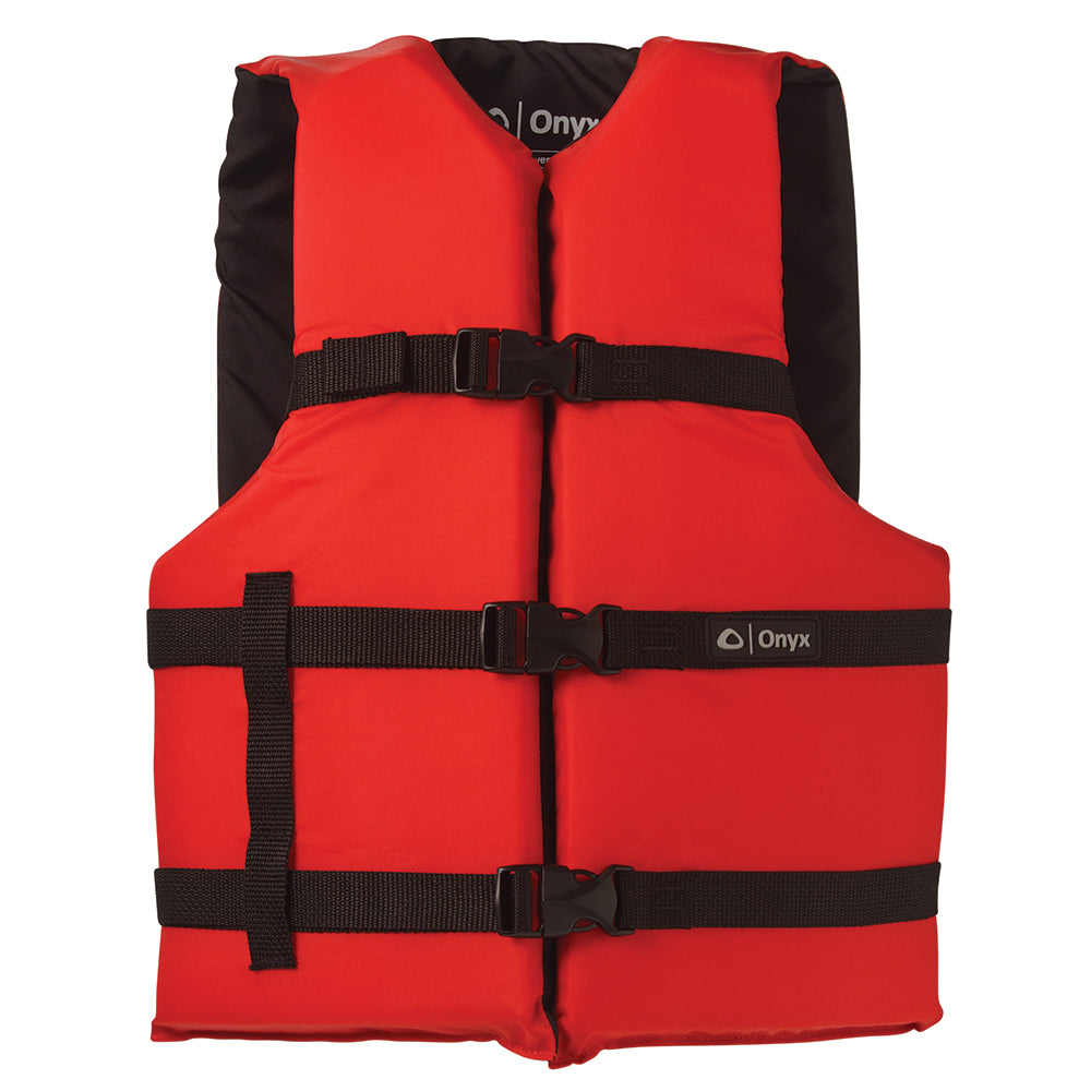 Onyx Nylon General Purpose Life Jacket - Adult Universal - Red [103000-100-004-12] - Premium Personal Flotation Devices from Onyx Outdoor - Just $25.99! 