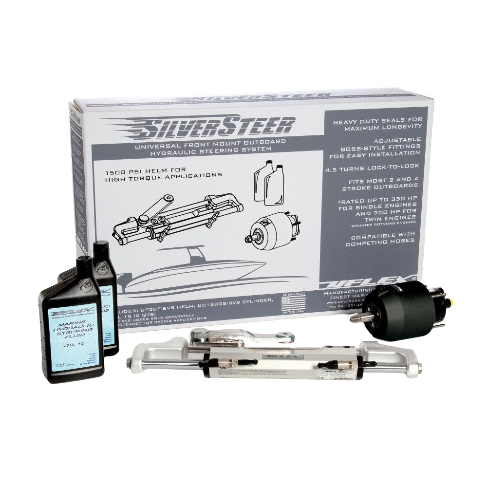 Uflex SilverSteer Universal Front Mount Outboard Hydraulic Steering System w/ UC128-SVS-1 Cylinder [SILVERSTEER1.0B] - Premium Steering Systems from Uflex USA - Just $1269.99! 