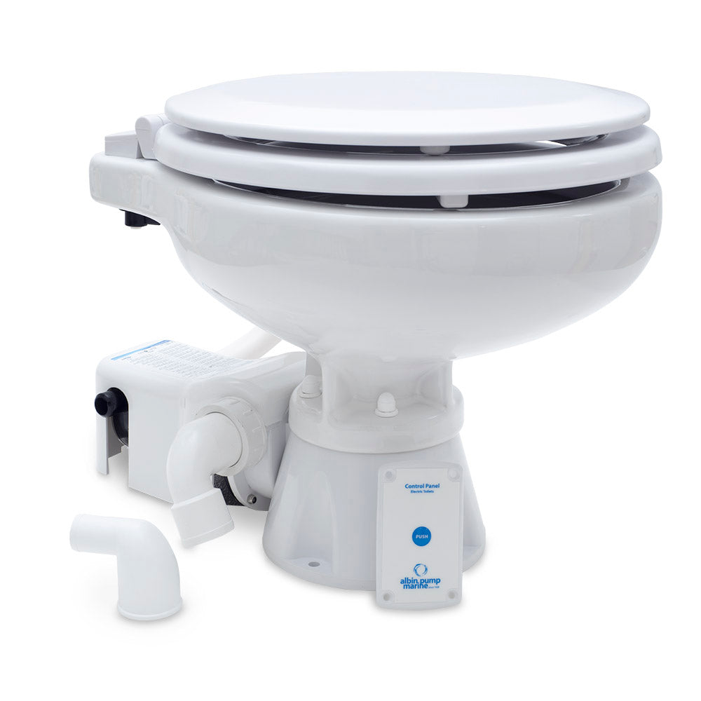 Albin Group Marine Toilet Standard Electric EVO Compact Low - 12V [07-02-008] - Premium Marine Sanitation from Albin Group - Just $368.99! 