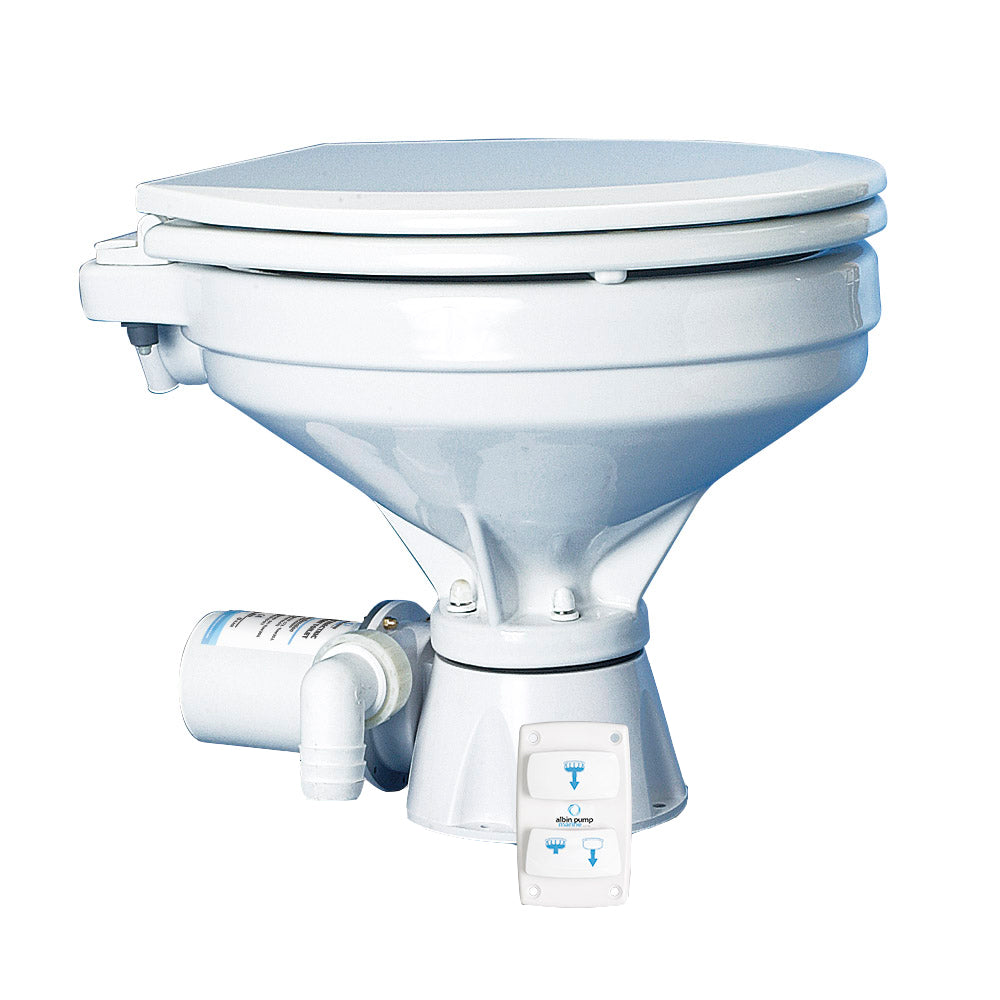 Albin Group Marine Toilet Silent Electric Comfort - 12V [07-03-012] - Premium Marine Sanitation from Albin Group - Just $364.99! 