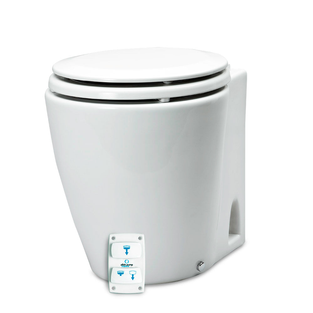 Albin Group Marine Design Marine Toilet Silent Electric - 12V [07-03-045] - Premium Marine Sanitation from Albin Group - Just $420.99! 