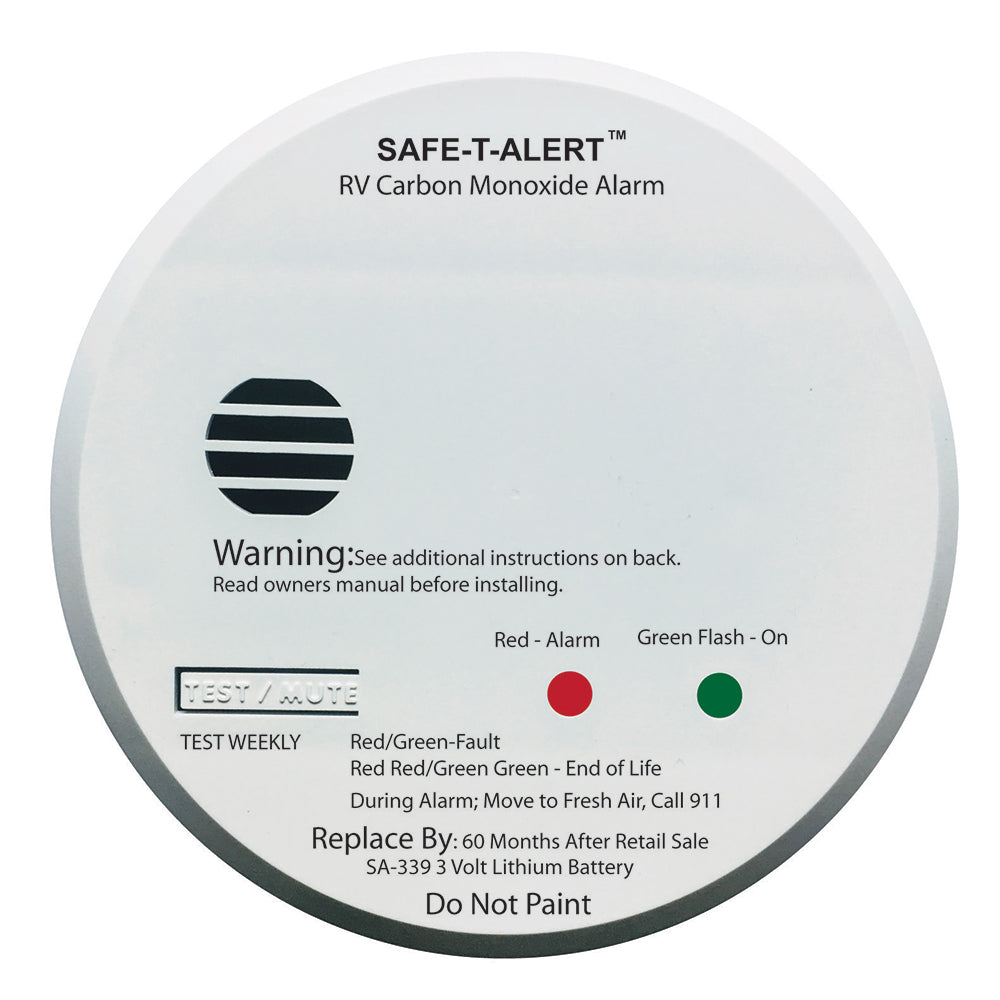 Safe-T-Alert SA-339 White RV Battery Powered CO Detector [SA-339-WHT] - Premium Fume Detectors from Safe-T-Alert - Just $58.99! 