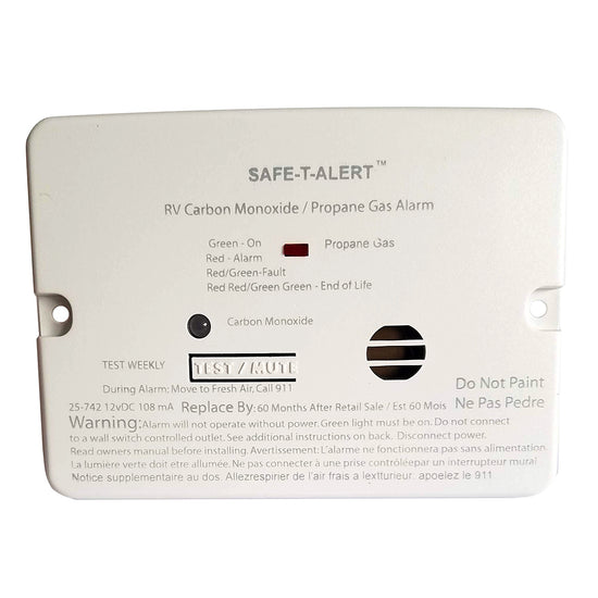Safe-T-Alert Combo Carbon Monoxide Propane Alarm - Flush Mount - Mini - White [25-742-WHT]