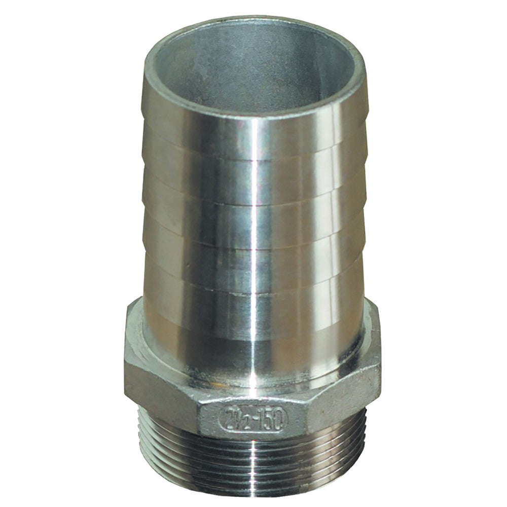 GROCO 1" NPT x 1" ID Stainless Steel Pipe to Hose Straight Fitting [PTH-1000-S] - Premium Fittings from GROCO - Just $15.99! 