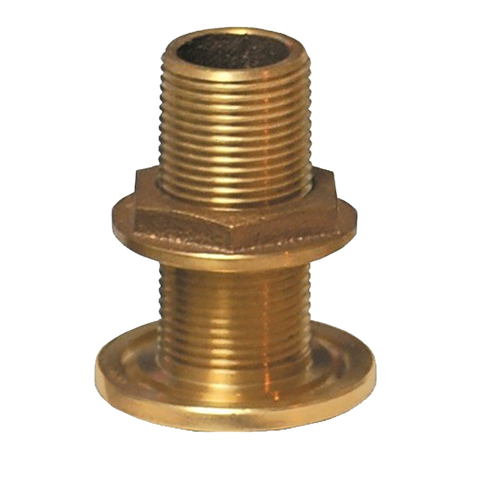 GROCO 1/2" NPS NPT Combo Bronze Thru-Hull Fitting w/Nut [TH-500-W] - Premium Thru-Hull Fittings from GROCO - Just $14.99! 