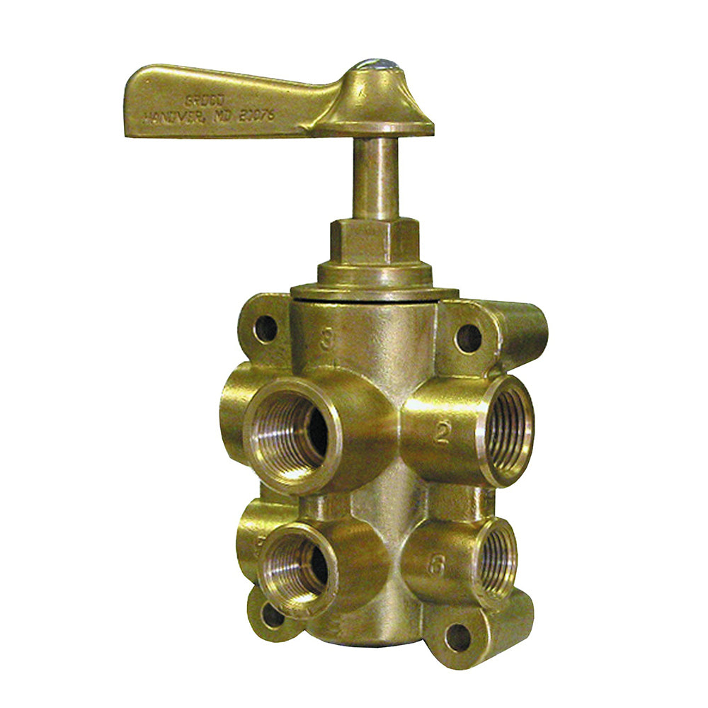 GROCO 6-Port NPT Bronze Fuel Valve 1/2" Main - 3/8" Return [FV-65038] - Premium Fittings from GROCO - Just $170.99! 