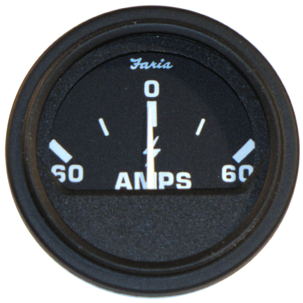 Faria 2" Heavy-Duty Ammeter (60-0-60) - Black [23006] - Premium Gauges from Faria Beede Instruments - Just $25.99! 