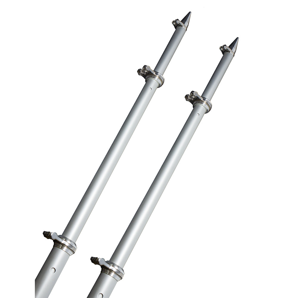 TACO 18 Deluxe Outrigger Poles w/Rollers - Silver/Silver [OT-0318HD-VEL] - Premium Outriggers from TACO Marine - Just $1237.99! 