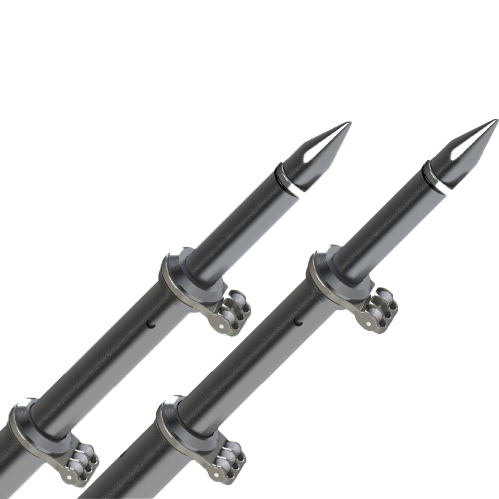 TACO 18 Deluxe Outrigger Poles w/Rollers - Silver/Black [OT-0318HD-BKA] - Premium Outriggers from TACO Marine - Just $1237.99! 