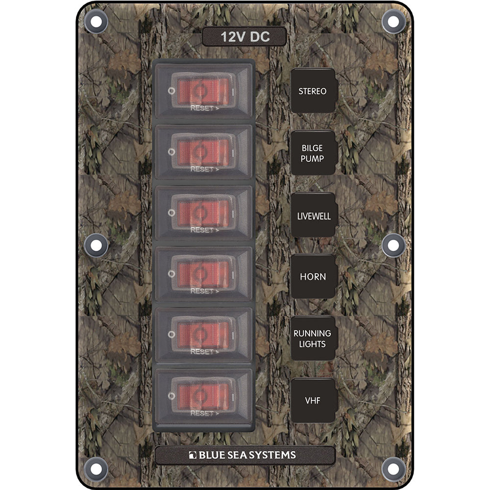 Blue Sea 4325 Circuit Breaker Switch Panel 6 Position - Camo [4325] - Premium Electrical Panels from Blue Sea Systems - Just $53.99! 