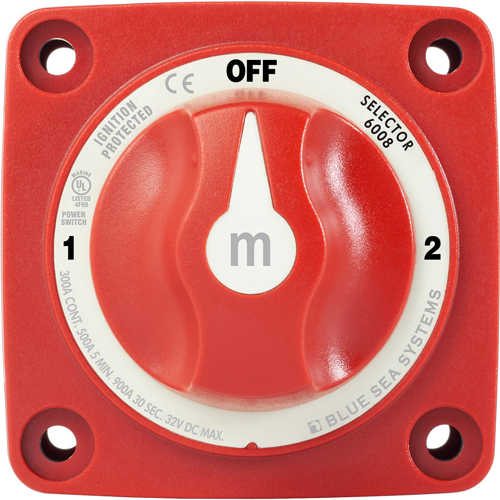 Blue Sea 6008 M-Series Battery Switch 3 Position - Red [6008] - Premium Battery Management from Blue Sea Systems - Just $46.99! 