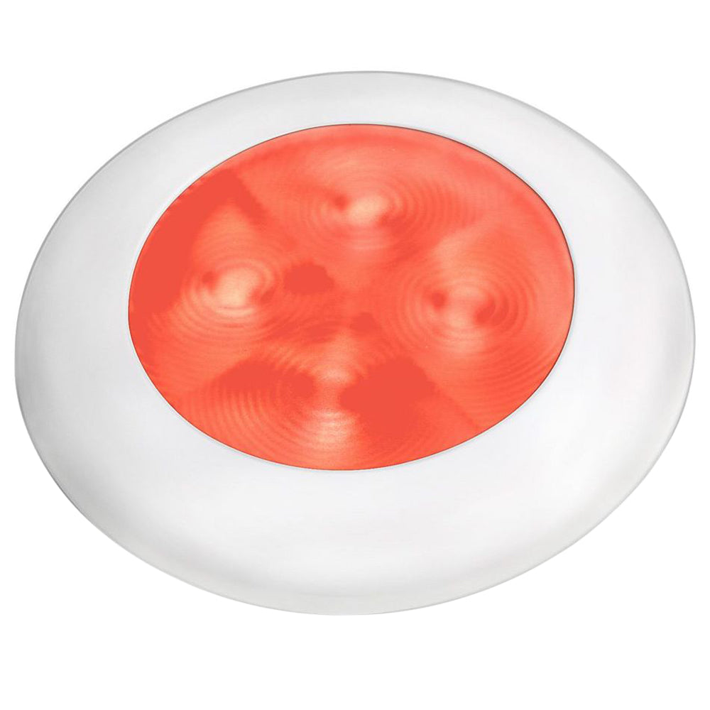 Hella Marine Red LED Round Courtesy Lamp - White Bezel - 24V [980508241] - Premium Interior / Courtesy Light from Hella Marine - Just $30.99! 