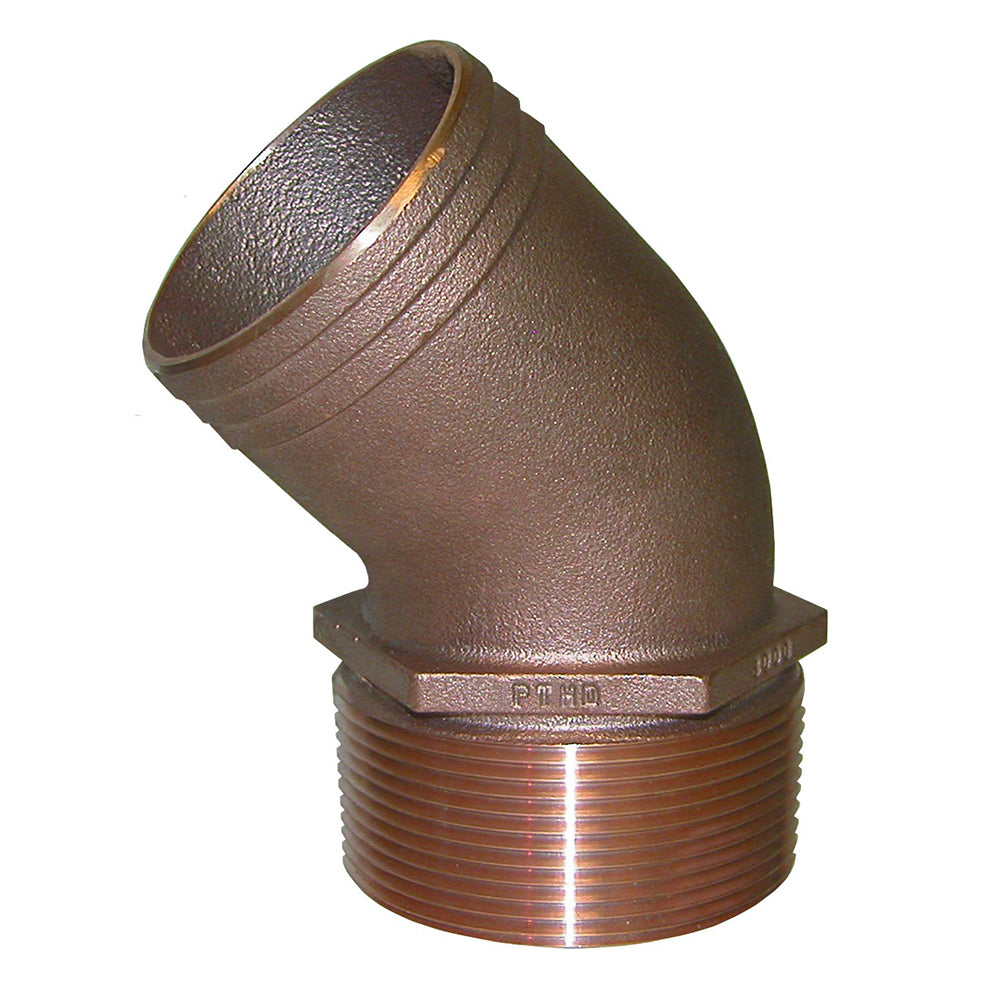 GROCO 3/4" NPT Bronze 45 Degree Pipe to 3/4" Hose [PTHD-750] - Premium Fittings from GROCO - Just $11.99! 