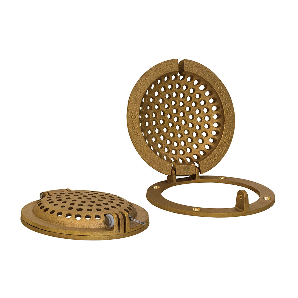 GROCO Bronze Round Hull Strainer w/Access Door f/Up To 1" Thru-Hull [RSC-1000] - Premium Fittings from GROCO - Just $56.99! 