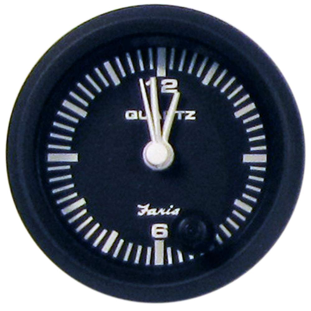 Faria Euro Black 2" Clock - Quartz (Analog) [12825] - Premium Gauges from Faria Beede Instruments - Just $107.99! 