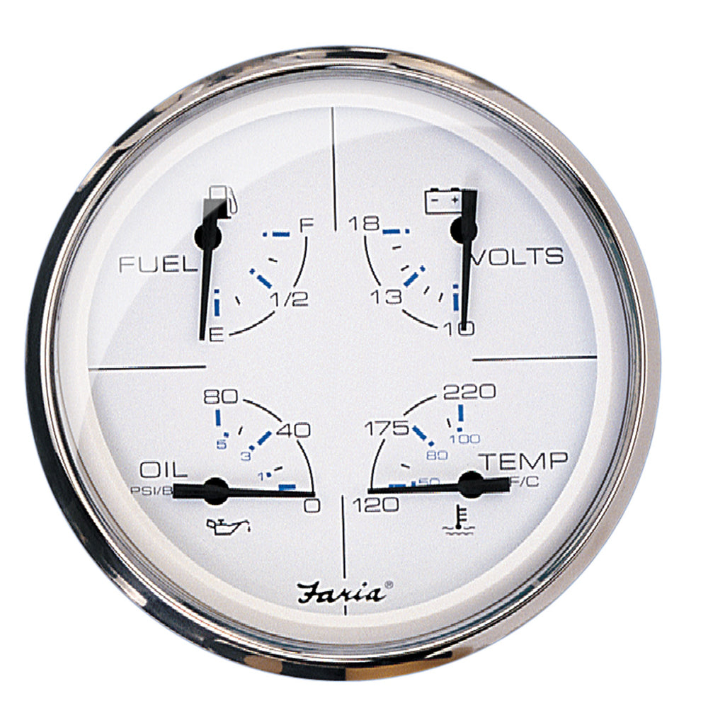 Faria Chesapeake White SS 5" Multifunction Gauge [33864] - Premium Gauges from Faria Beede Instruments - Just $216.99! 