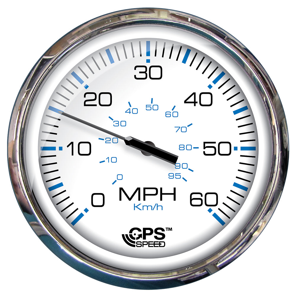 Faria Chesapeake White SS 5" Speedometer - 60 MPH (GPS)(Studded) [33861] - Premium Gauges from Faria Beede Instruments - Just $278.99! 