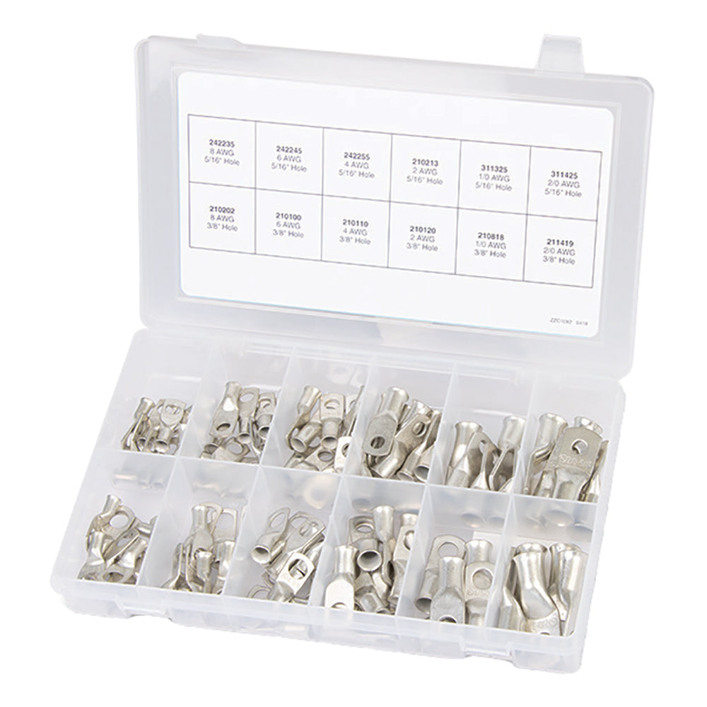 Ancor 100-Piece Tinned Copper Lug Kit [255101] - Premium Terminals from Ancor - Just $75.99! 