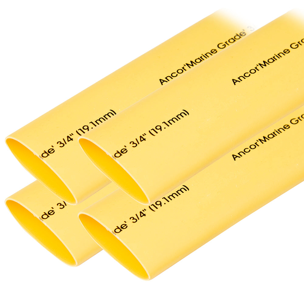 Ancor Heat Shrink Tubing 3/4" x 6" - Yellow - 4 Pieces [306906] - Premium Wire Management from Ancor - Just $11.99! 