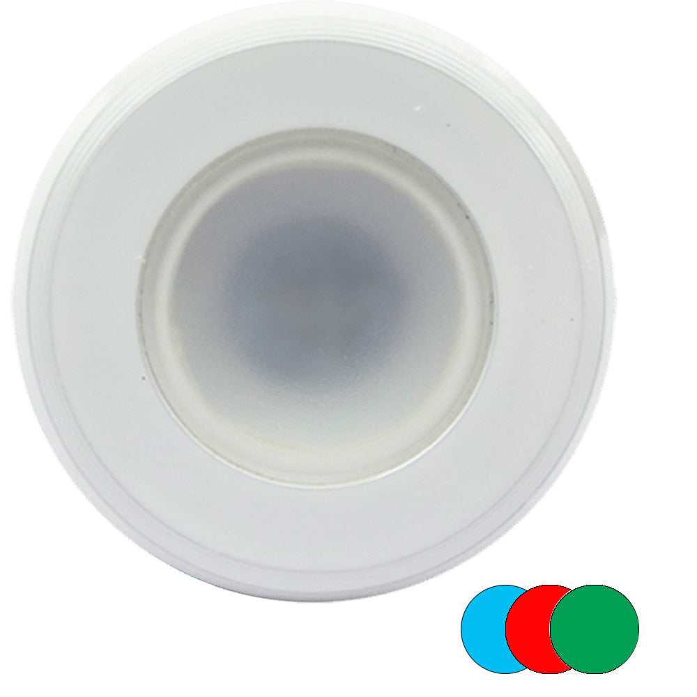 Shadow-Caster Color-Changing White, Blue  Red Dimmable - White Powder Coat Down Light [SCM-DL-WBR] - Premium Interior / Courtesy Light from Shadow-Caster LED Lighting - Just $109! 