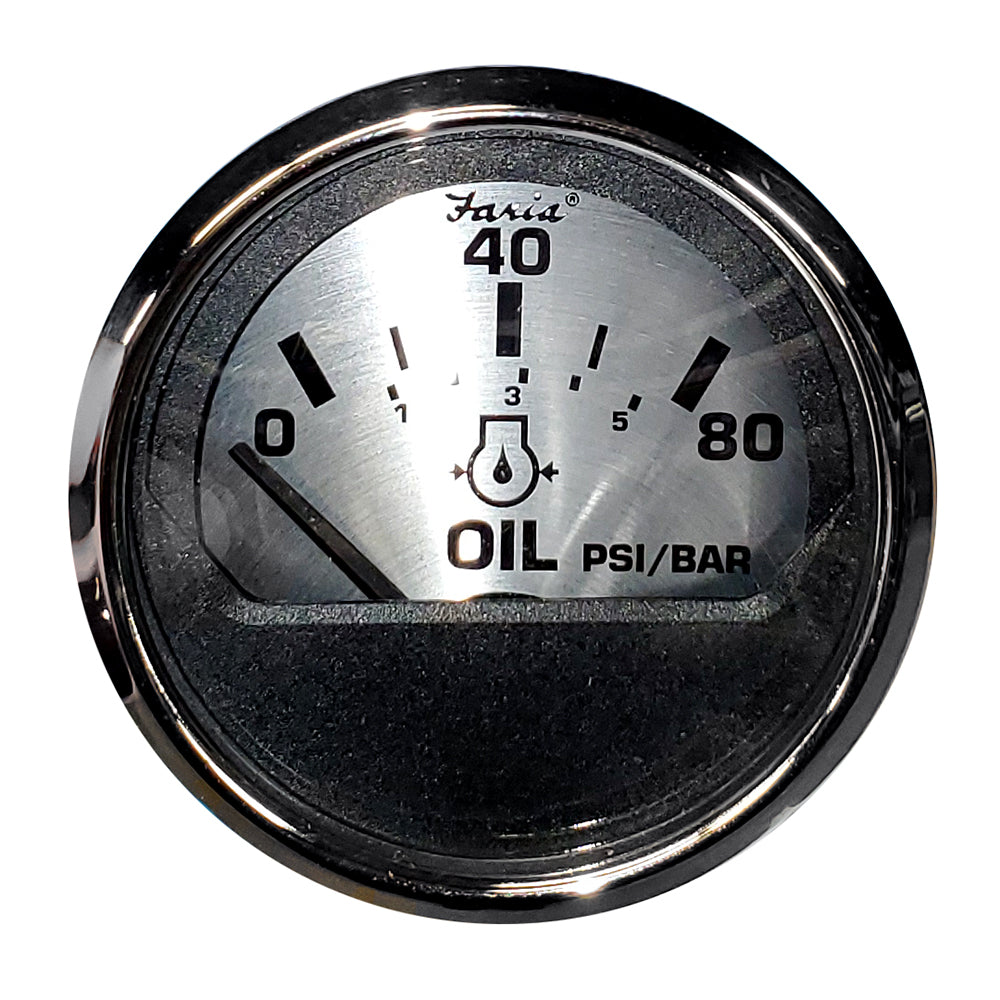 Faria Spun Silver 2" Oil Pressure Gauge [16002] - Premium Gauges from Faria Beede Instruments - Just $34.99! 