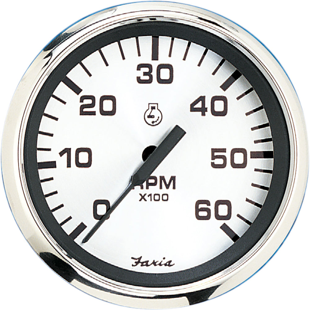 Faria Spun Silver 4" Tachometer (6000 RPM) (Gas Inboard  I/O) [36004] - Premium Gauges from Faria Beede Instruments - Just $104.99! 