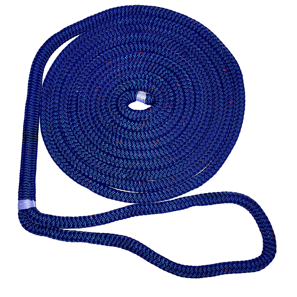 New England Ropes 3/8" Double Braid Dock Line - Blue w/Tracer - 15 [C5053-12-00015] - Premium Dock Line from New England Ropes - Just $28.99! 