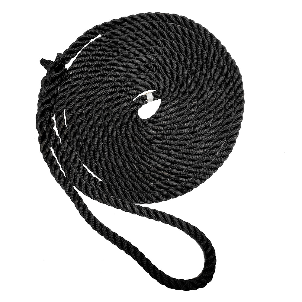 New England Ropes 3/8" Premium 3-Strand Dock Line - Black - 25 [C6054-12-00025] - Premium Dock Line from New England Ropes - Just $27.99! 