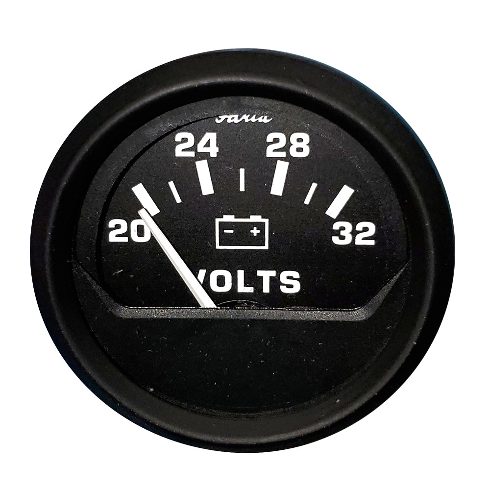 Faria Euro Black 2" Voltmeter (20-32 V) [12860] - Premium Gauges from Faria Beede Instruments - Just $30.99! 