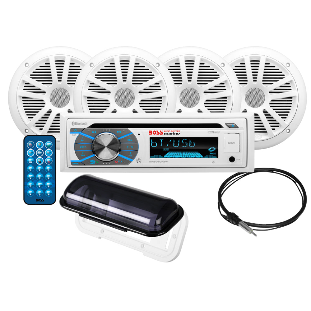 Boss Audio MCK508WB.64S Marine Stereo  2 Pairs of 6.5" Speaker Kit - White [MCK508WB.64S] - Premium Stereos from Boss Audio - Just $160.99! 